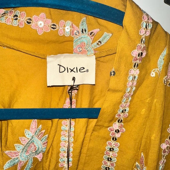 DIXIE MUSTARD MULTICOLOR BOHO WRAP DRESS - Picture 3 of 4